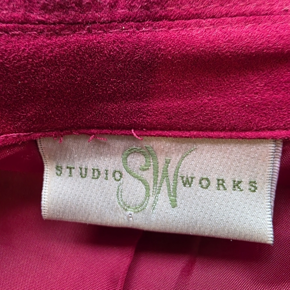 Studio Works Women's Vibrant Red Bomber Jacket - Picture 8 of 9